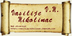 Vasilije Mikolinac vizit kartica